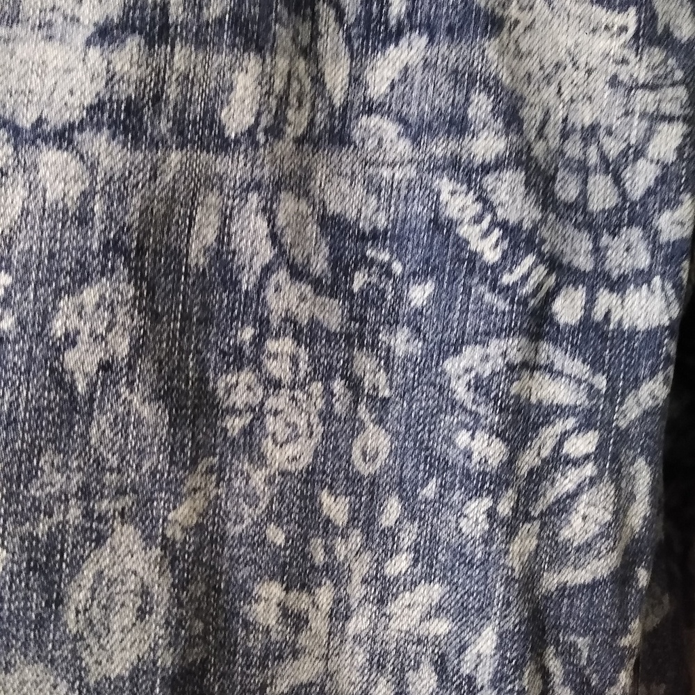 Gently used print jeans